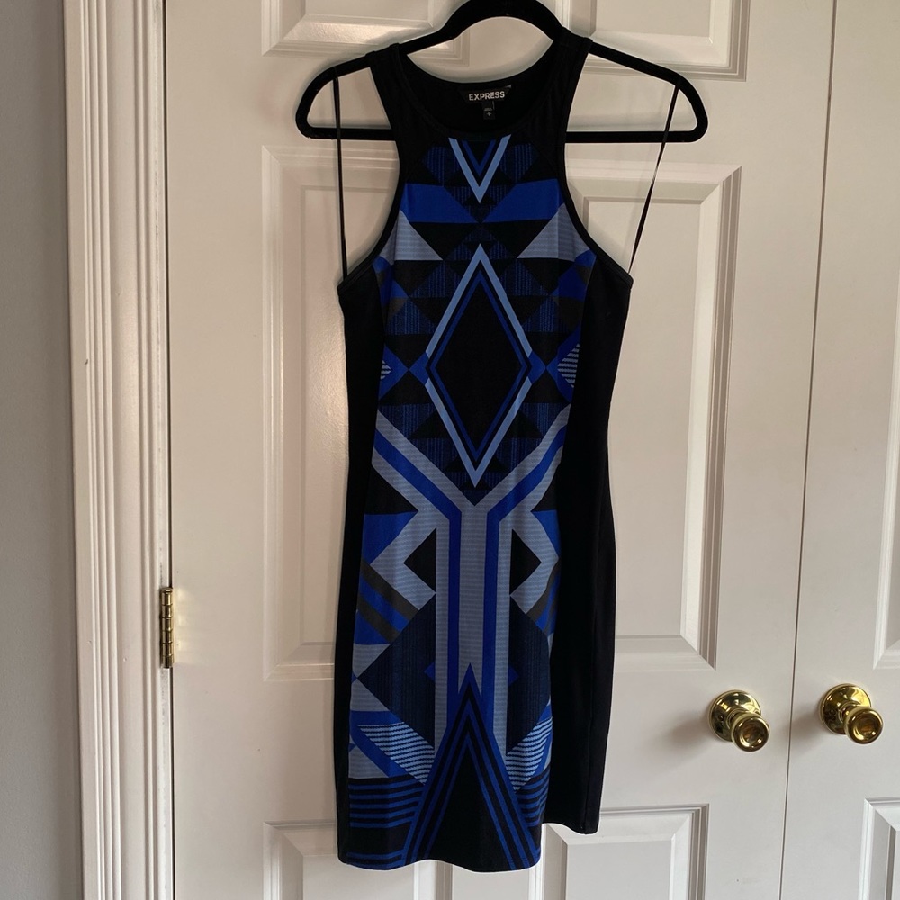 Express Black/Blue Bodycon Dress